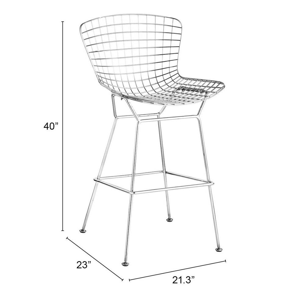 Wire Barstool (Set of 2) Chrome. Picture 8