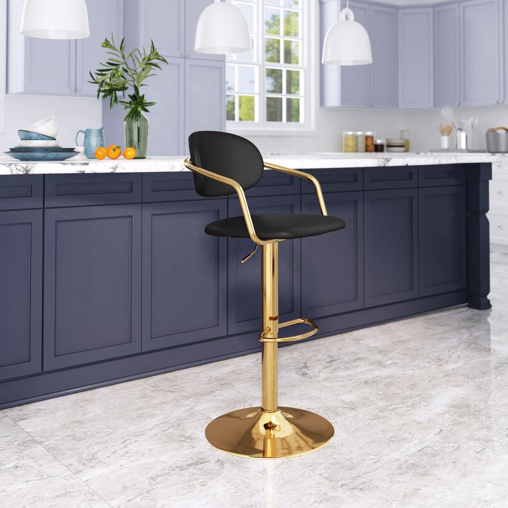 Gusto Bar Chair Black & Gold. Picture 6