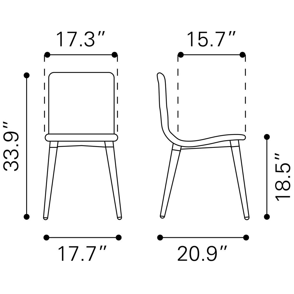 Jericho Dining Chair (Set of 2) Gray. Picture 9