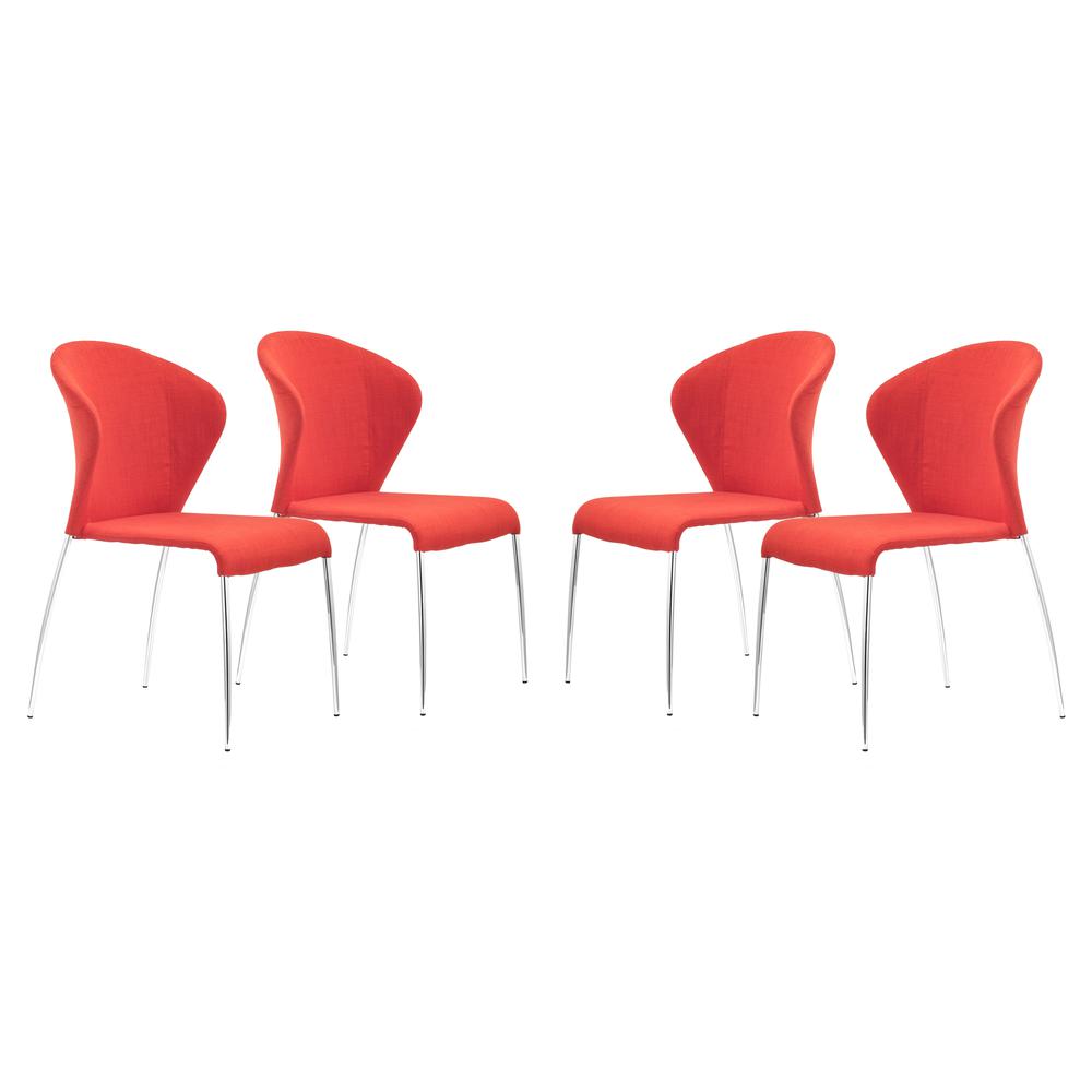 Oulu Dining Chair (Set of 4) Tangerine. Picture 1