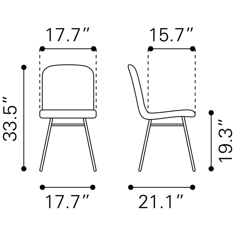 Var Dining Chair (Set of 2) Gray. Picture 10