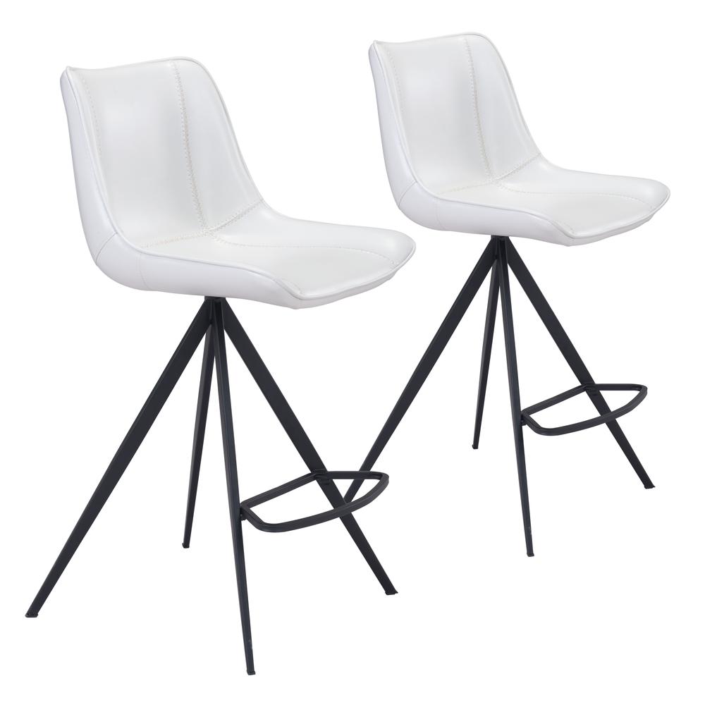 Aki Counter Chair (Set of 2) White & Black. The main picture.