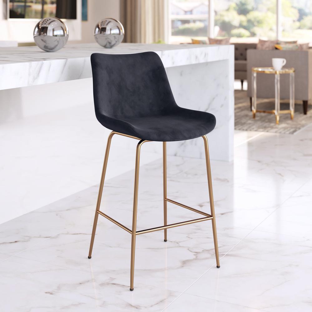 Tony Counter Stool Black & Gold. Picture 6