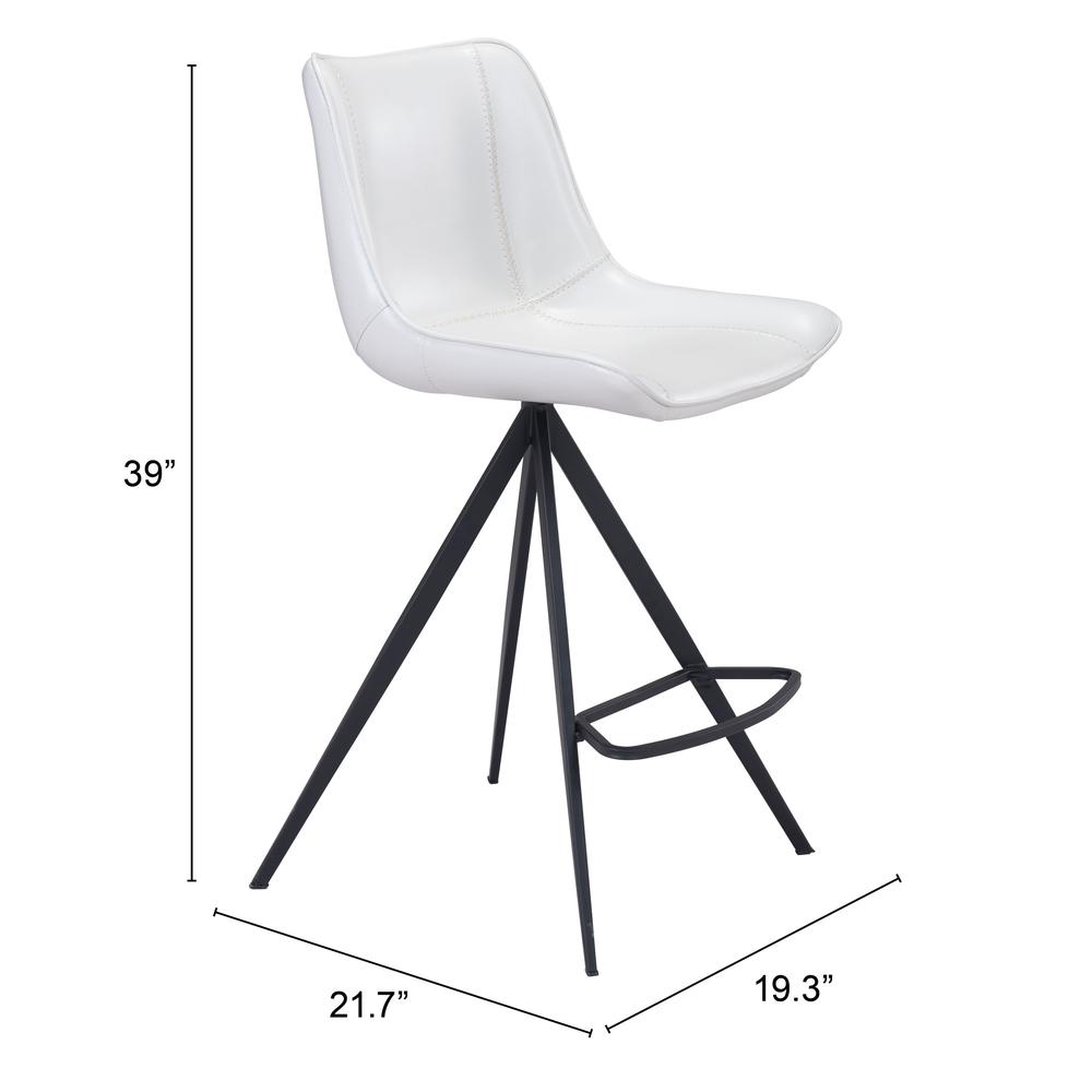 Aki Counter Chair (Set of 2) White & Black. Picture 8