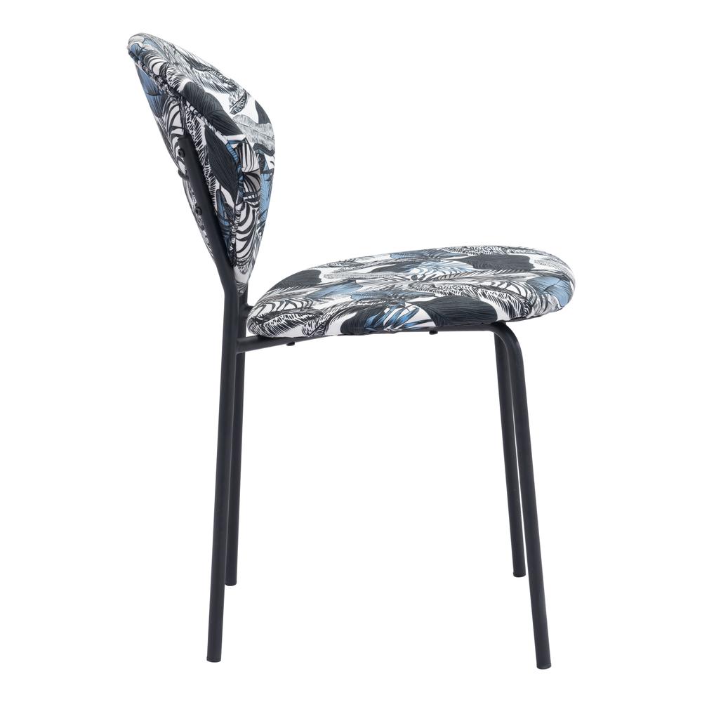Clyde Dining Chair (Set of 2) Leaf Print & Black. Picture 3