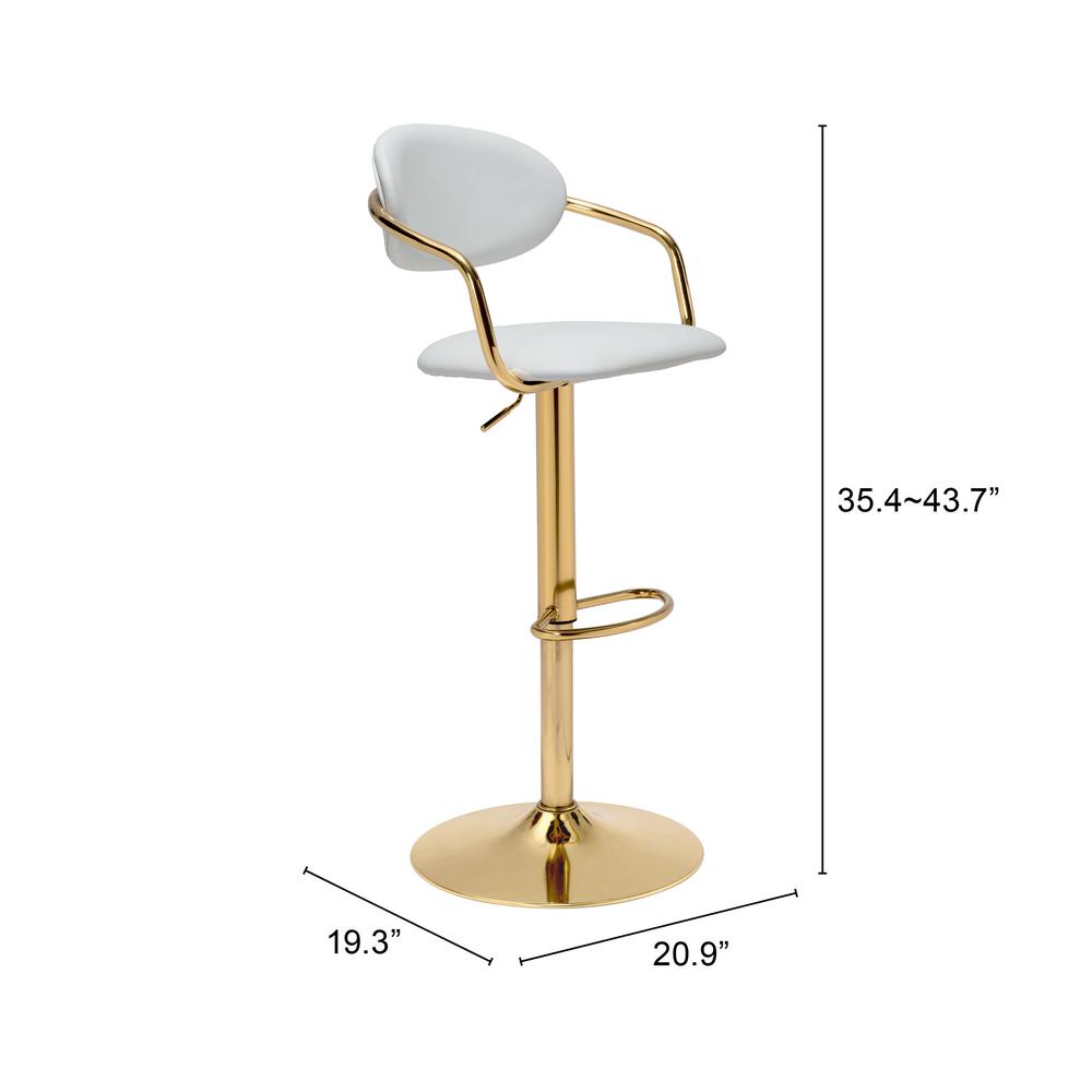 Gusto Bar Chair White & Gold. Picture 8