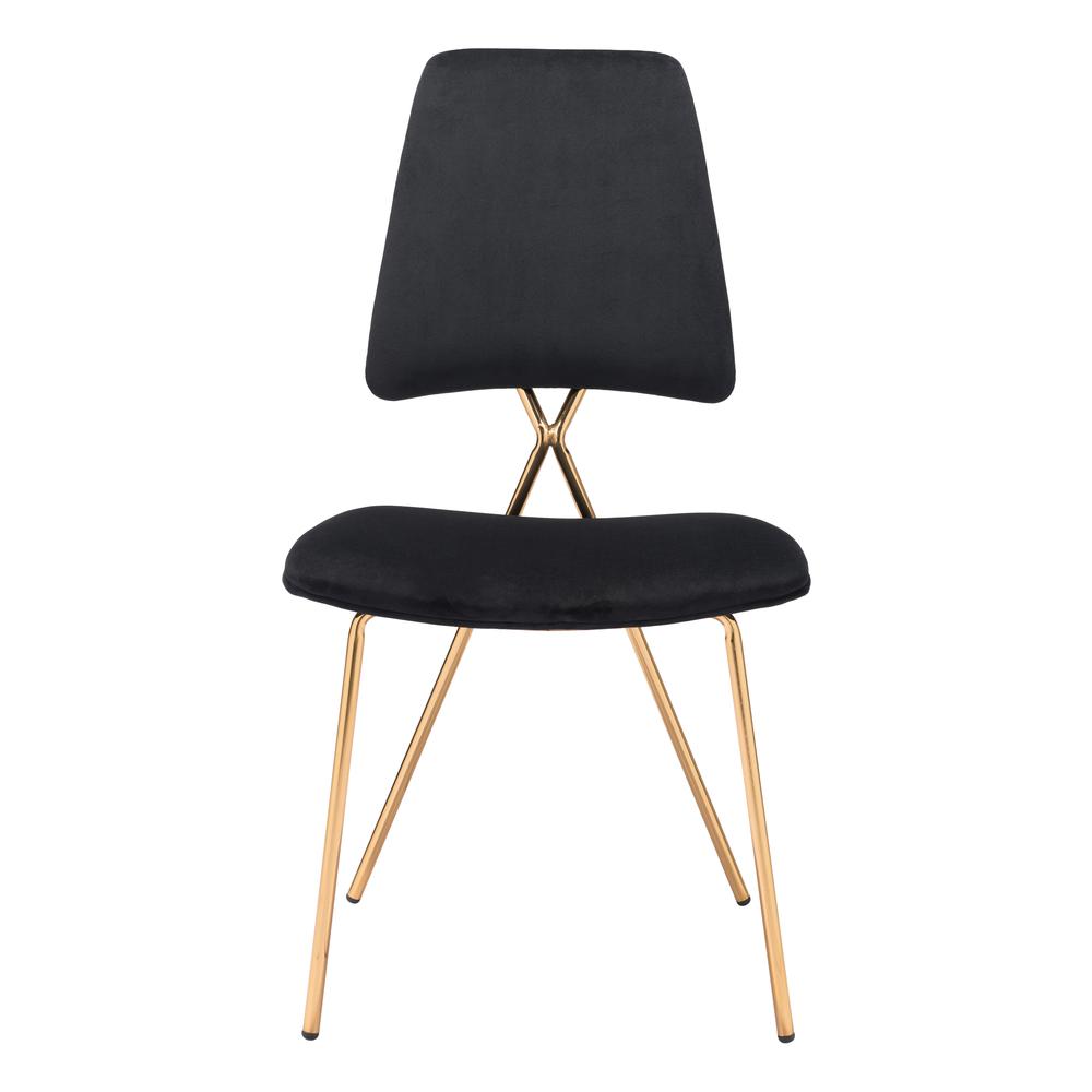 Chloe Dining Chair (Set of 2) Black & Gold. Picture 4