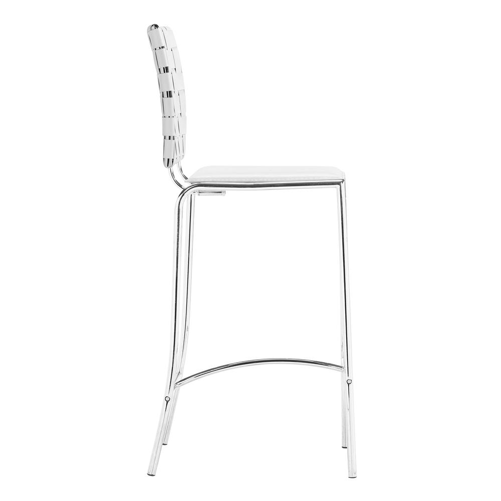 Criss Cross Counter Stool (Set of 2) White. Picture 3