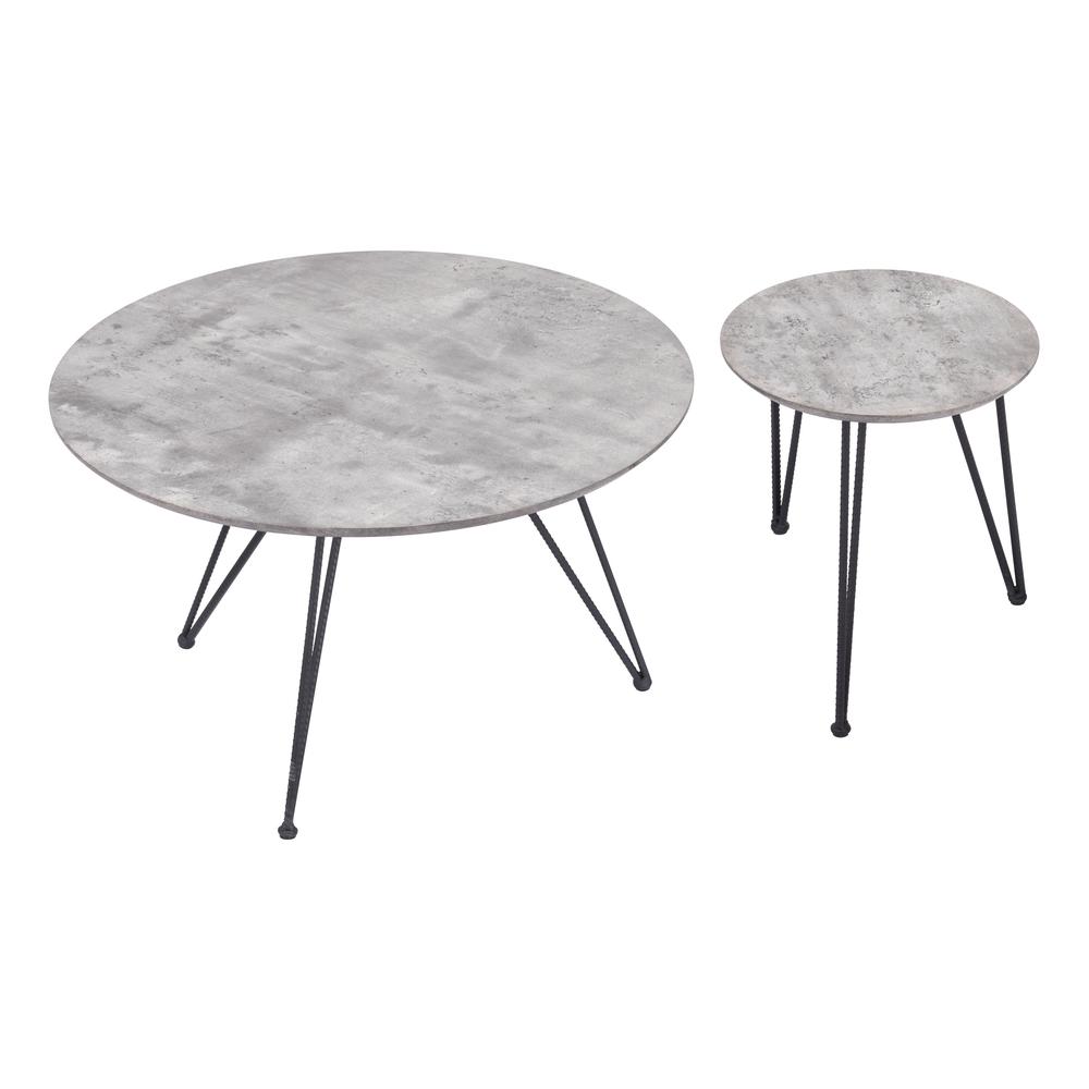 Kerris Coffee Table Set (2-Piece) Gray & Black. Picture 5