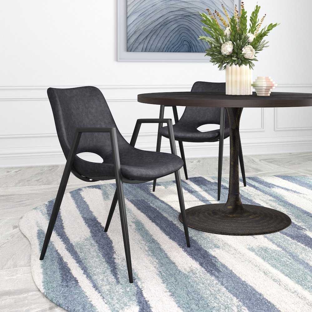 Desi Dining Chair (Set of 2) Black. Picture 8