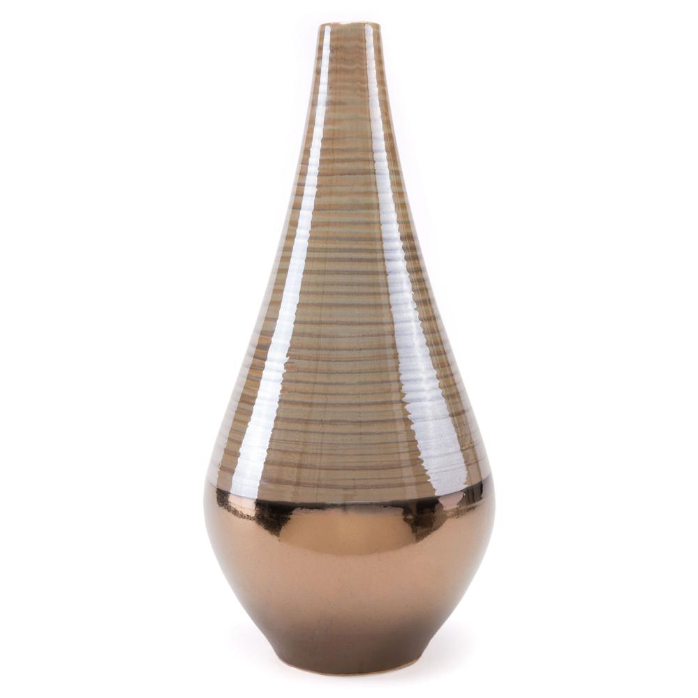 Dual Tall Vase Brown Pearl