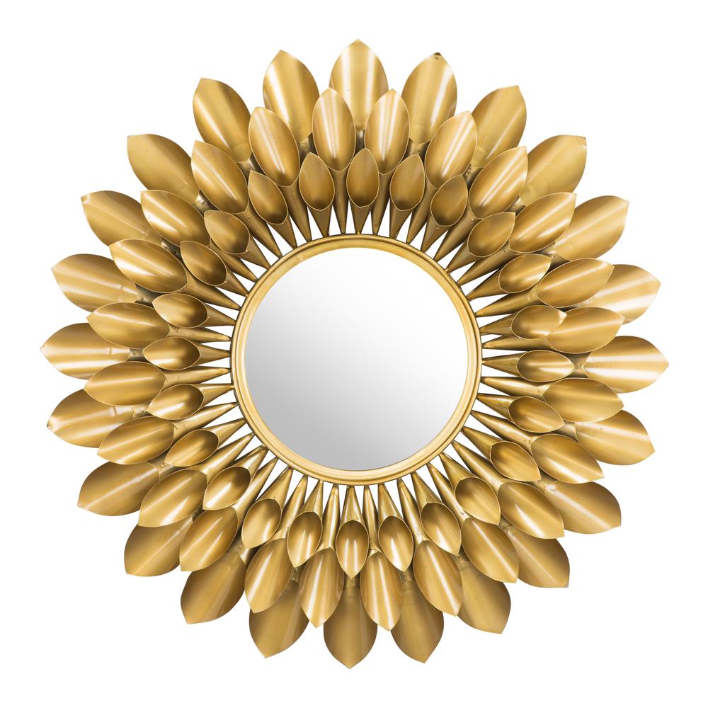 Sunflower Round Mirror Gold. Picture 5