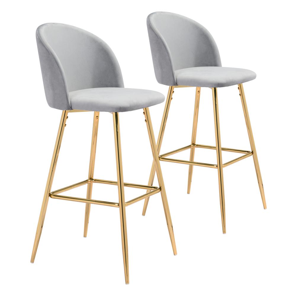 Cozy Barstool Gray & Gold. Picture 1