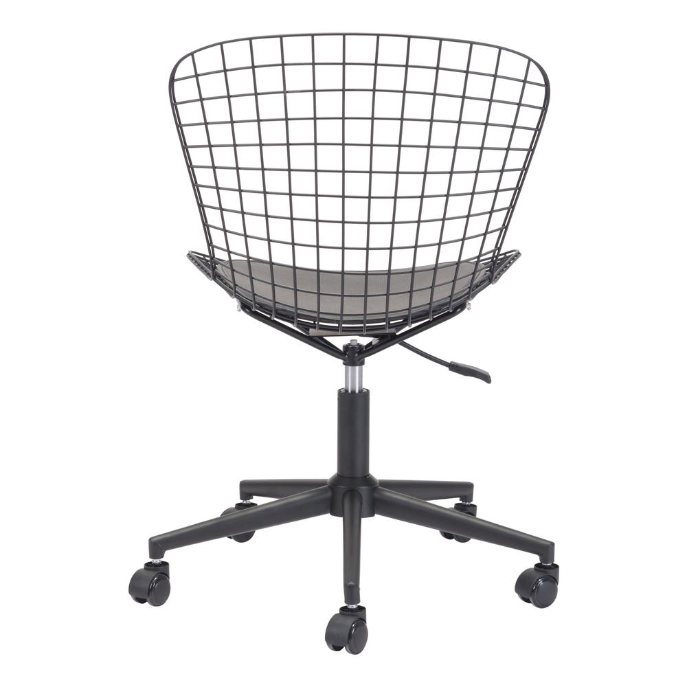 Wire Office Chair Black & Black Cushion. Picture 4