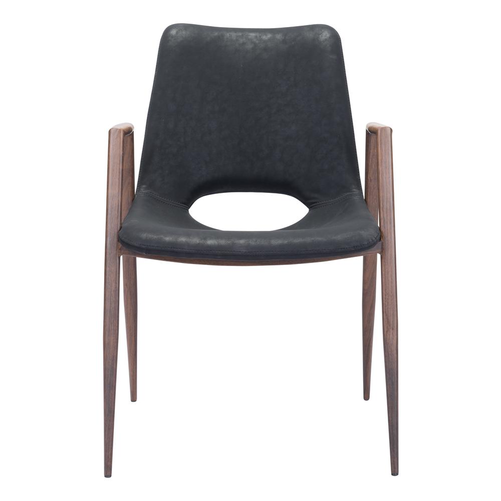 Desi Dining Chair (Set of 2) Black & Walnut. Picture 4
