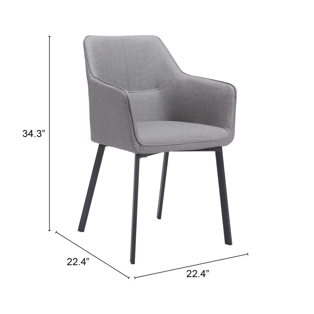 Adage Dining Chair Gray. Picture 8