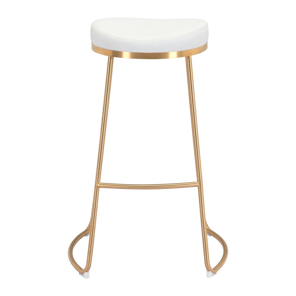 Bree Barstool (Set of 2) White & Gold. Picture 4