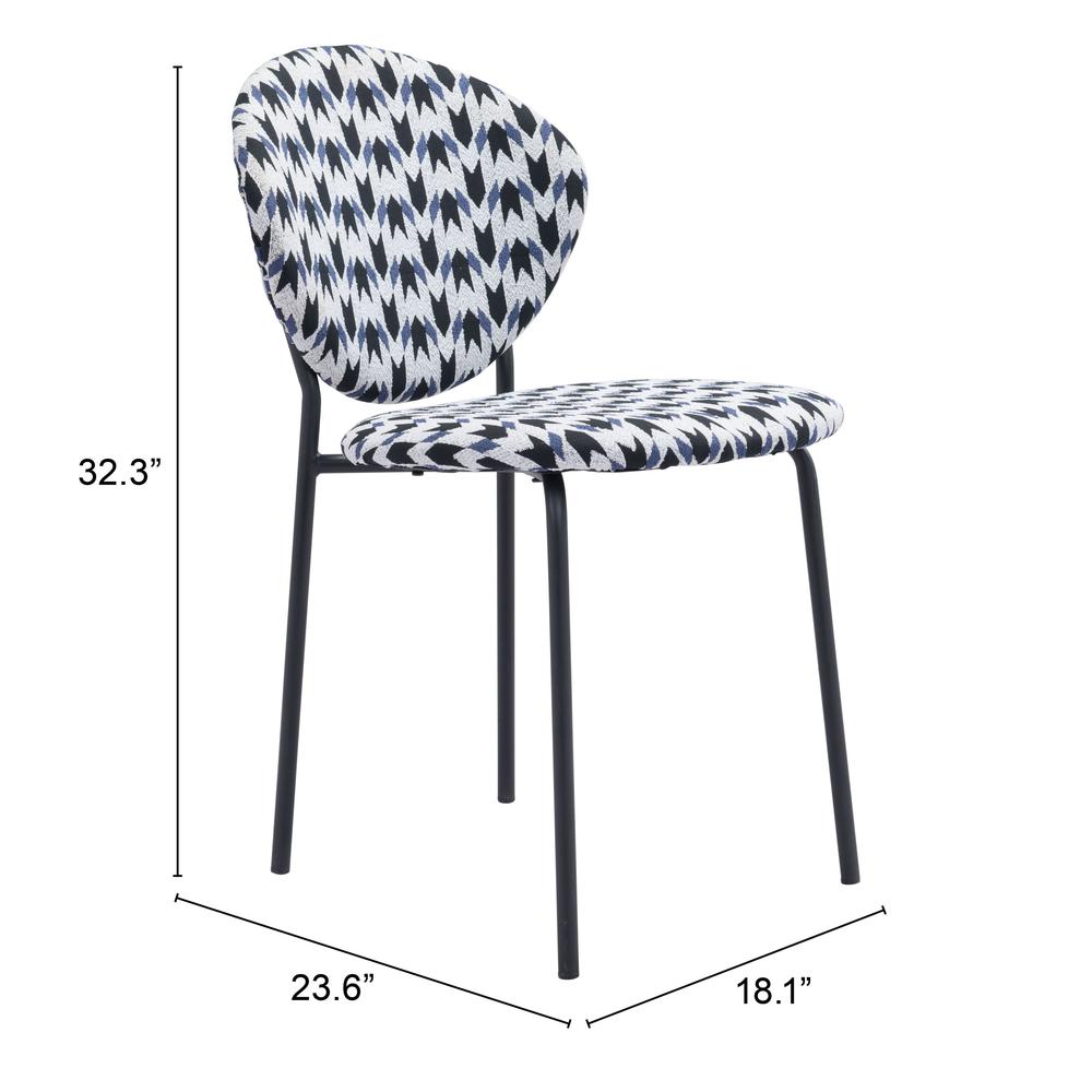 Clyde Dining Chair (Set of 2) Geometric Print & Black. Picture 9