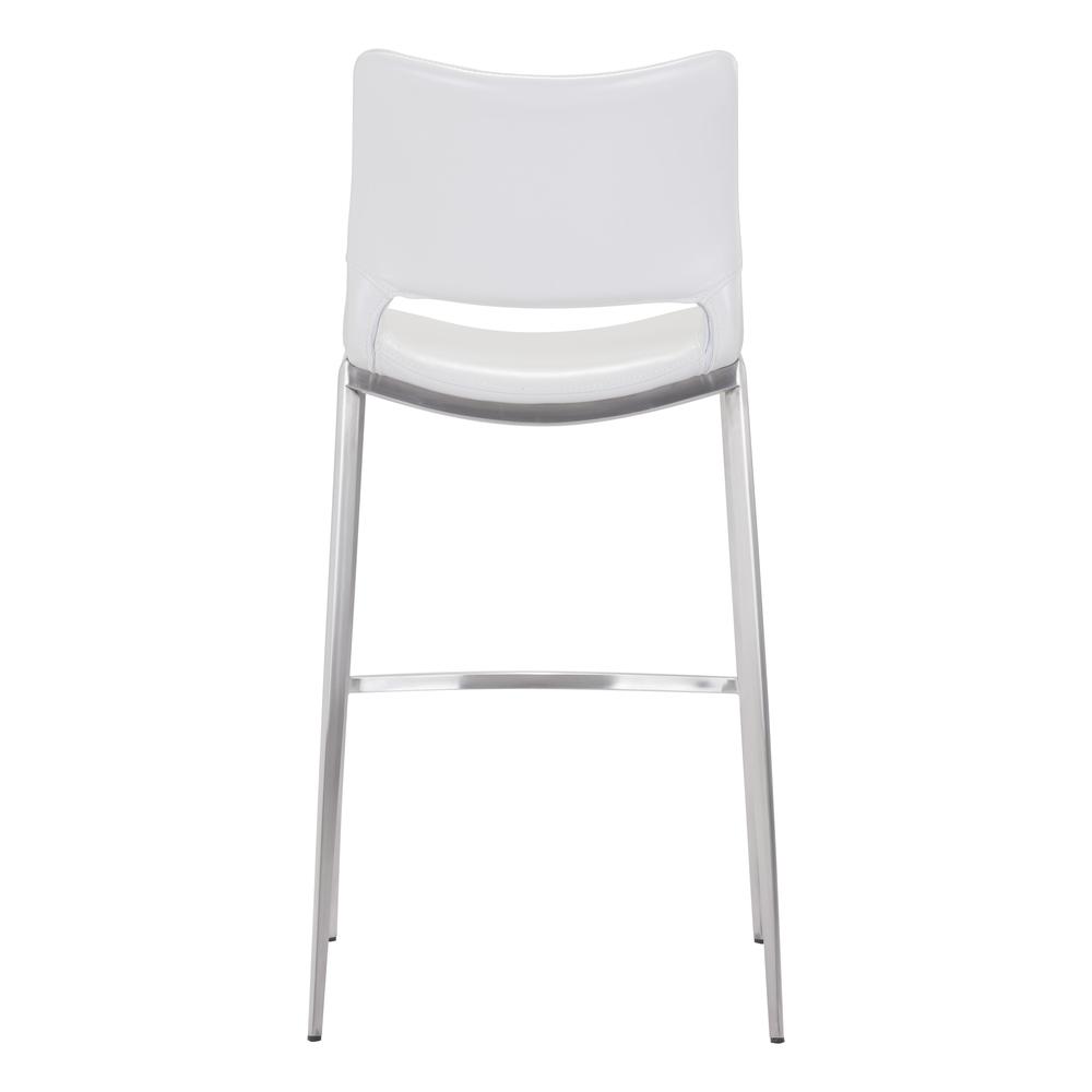 Ace Barstool (Set of 2) White & Silver. Picture 5