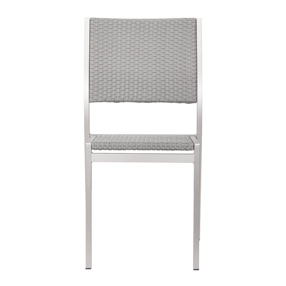 Metropolitan Armless Dining Chair (Set of 2) Gray & Silver. Picture 4