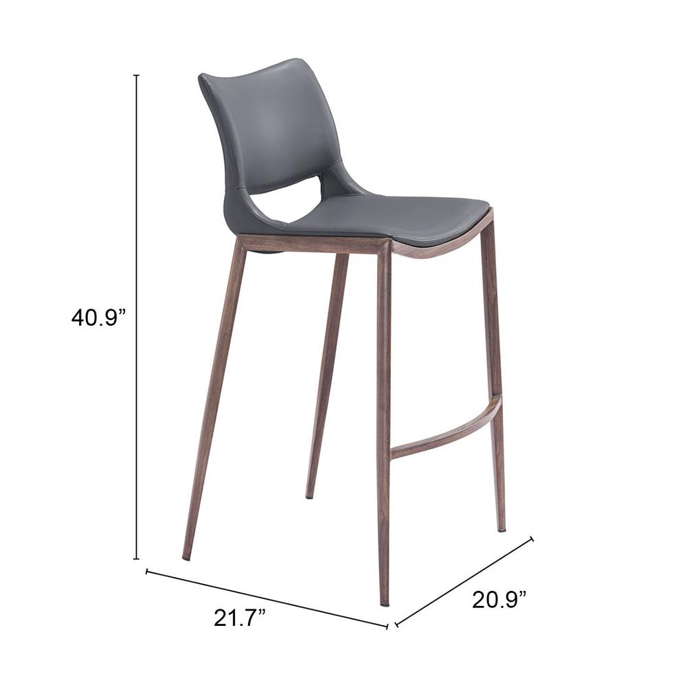 Ace Counter Chair (Set of 2), Dark Gray & Walnut, Belen Kox. Picture 8