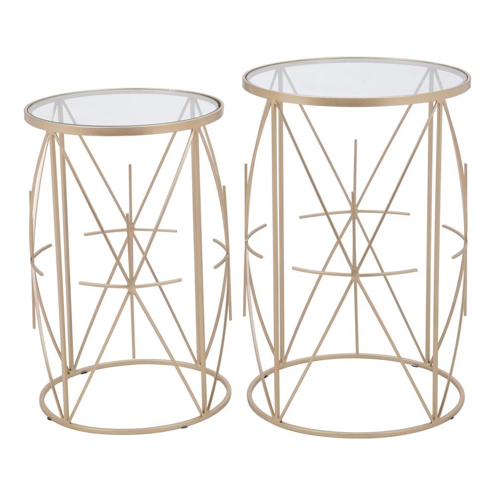 Hadrian Side Table Set (2-Piece) Gold. Picture 2