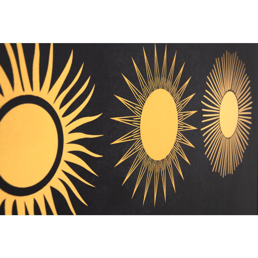 Three Suns Canvas Wall Art Gold & Black. Picture 5