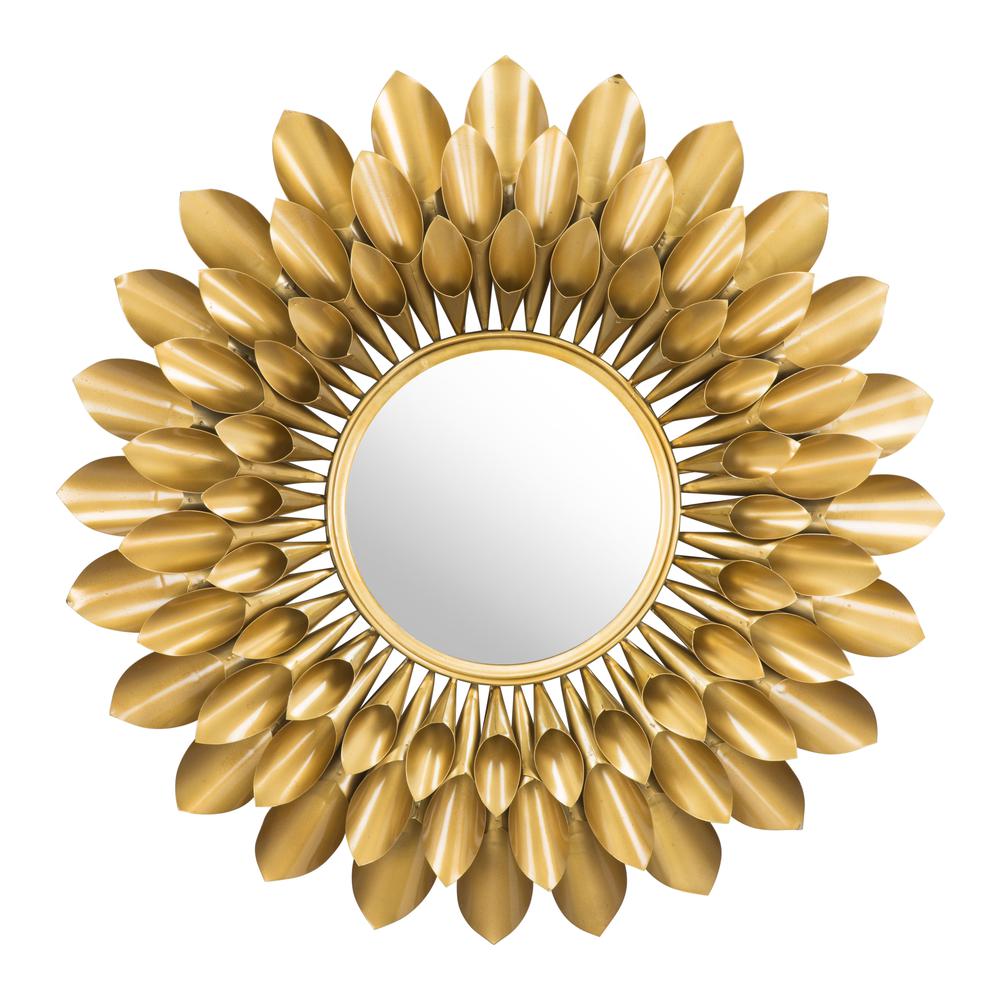 Sunflower Round Mirror Gold. Picture 2