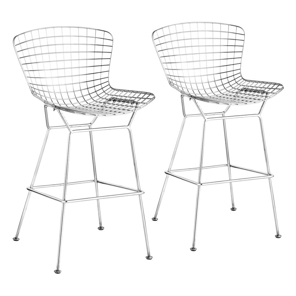 Wire Barstool (Set of 2) Chrome. Picture 1