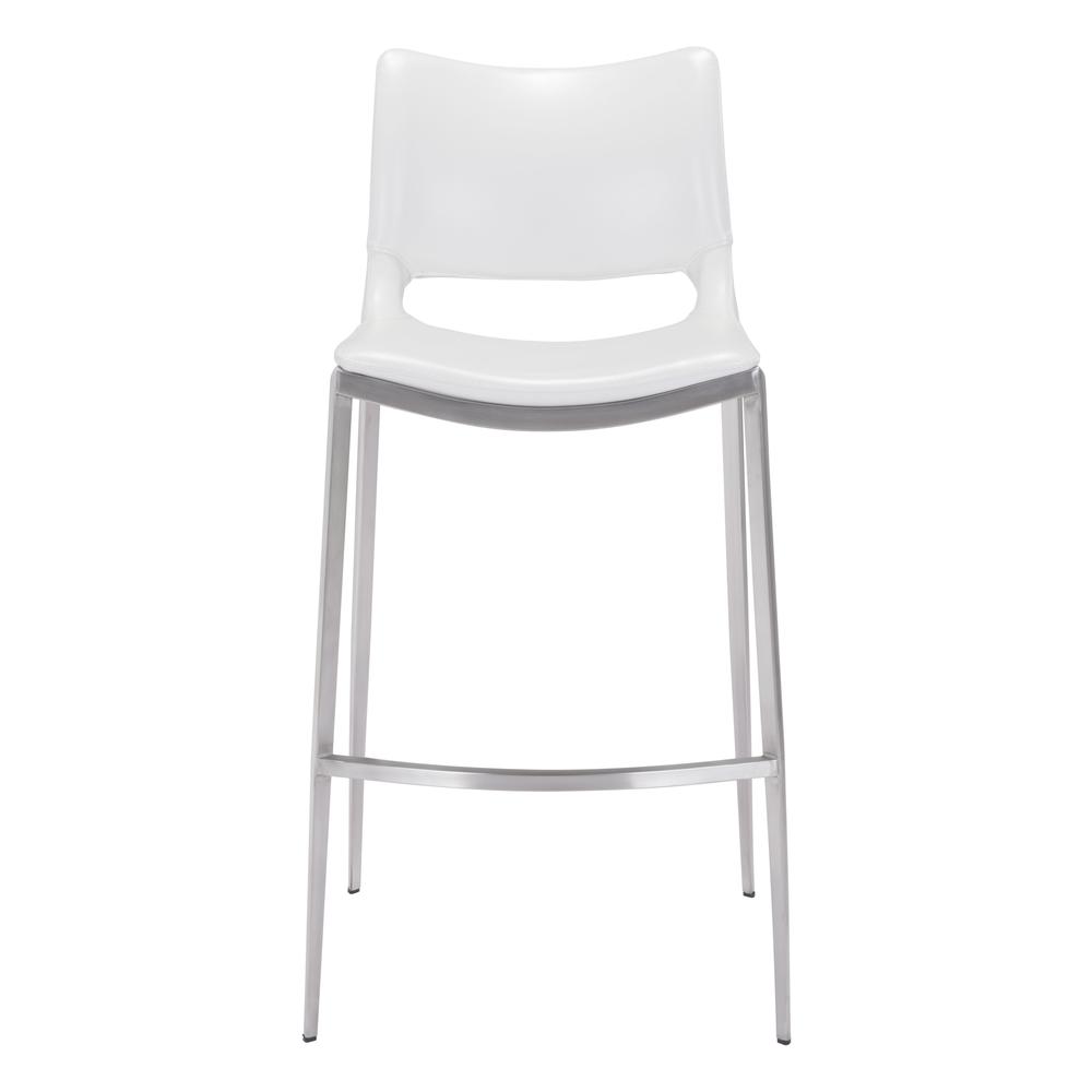 Ace Barstool (Set of 2) White & Silver. Picture 4