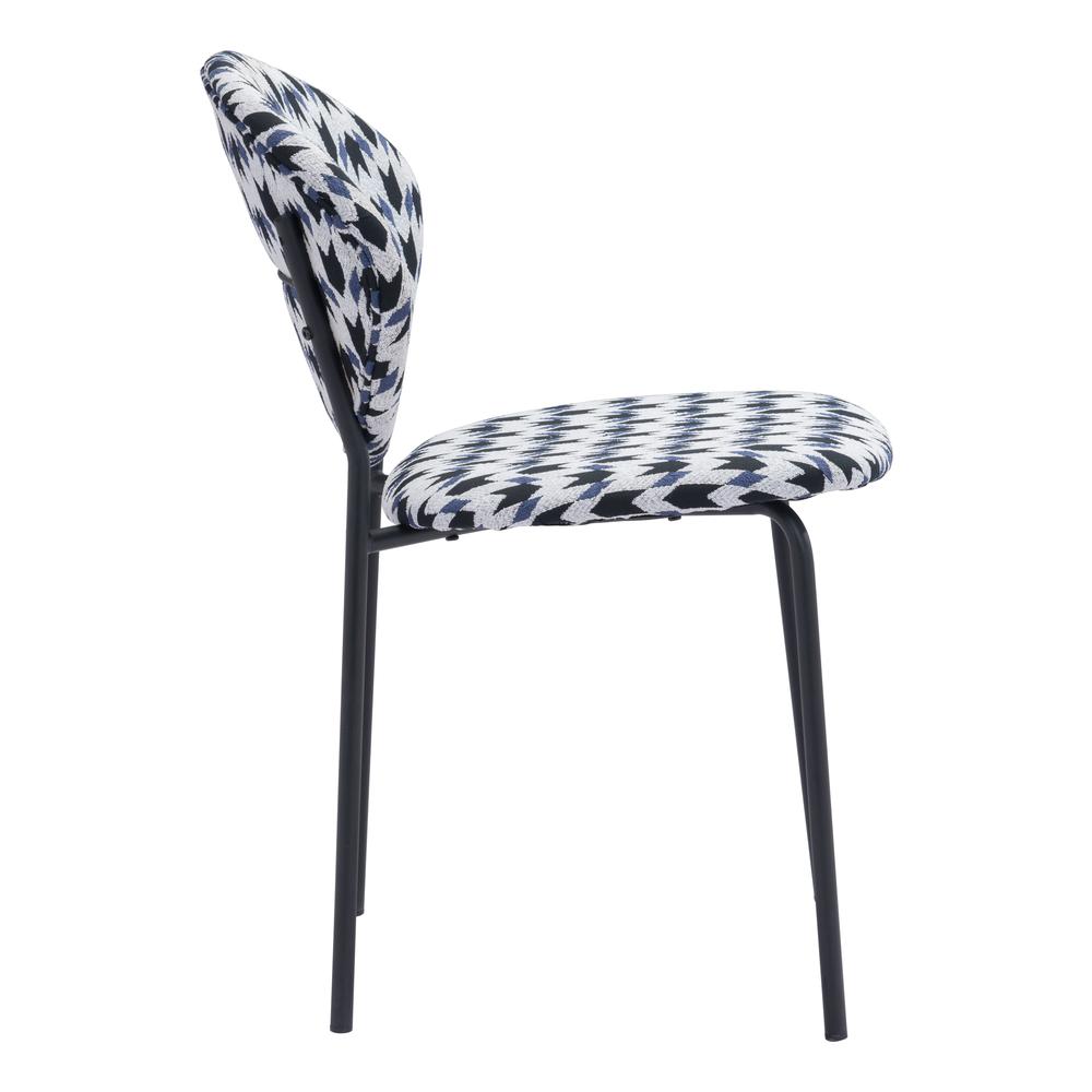 Clyde Dining Chair (Set of 2) Geometric Print & Black. Picture 3