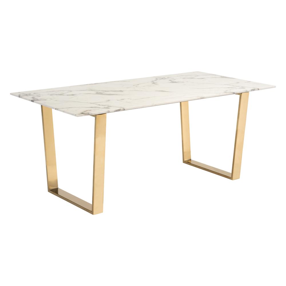 Atlas Dining Table White & Gold. Picture 1