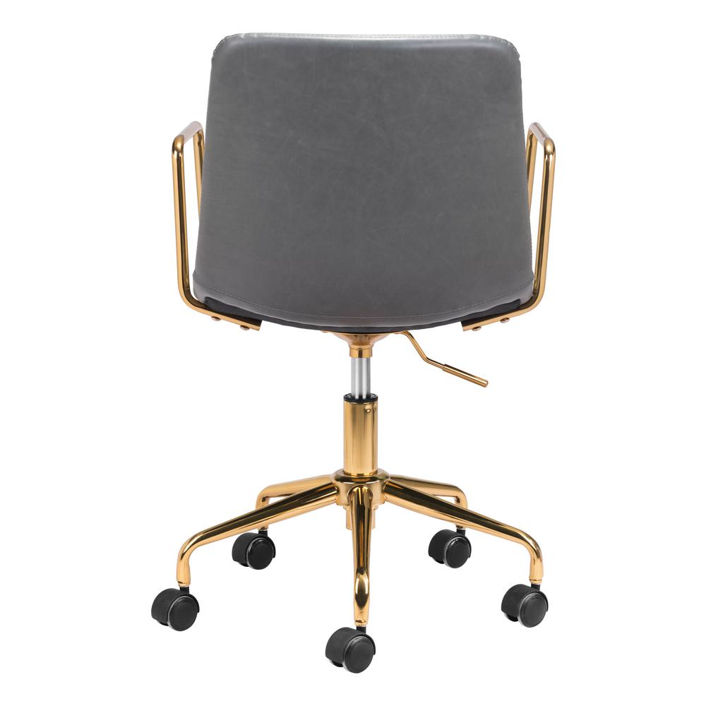 Eric Office Chair Gray & Gold. Picture 4