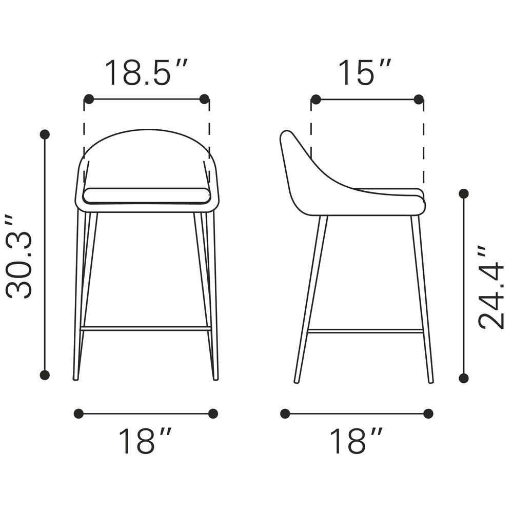 Reykjavik Counter Stool (Set of 2) Graphite. Picture 9