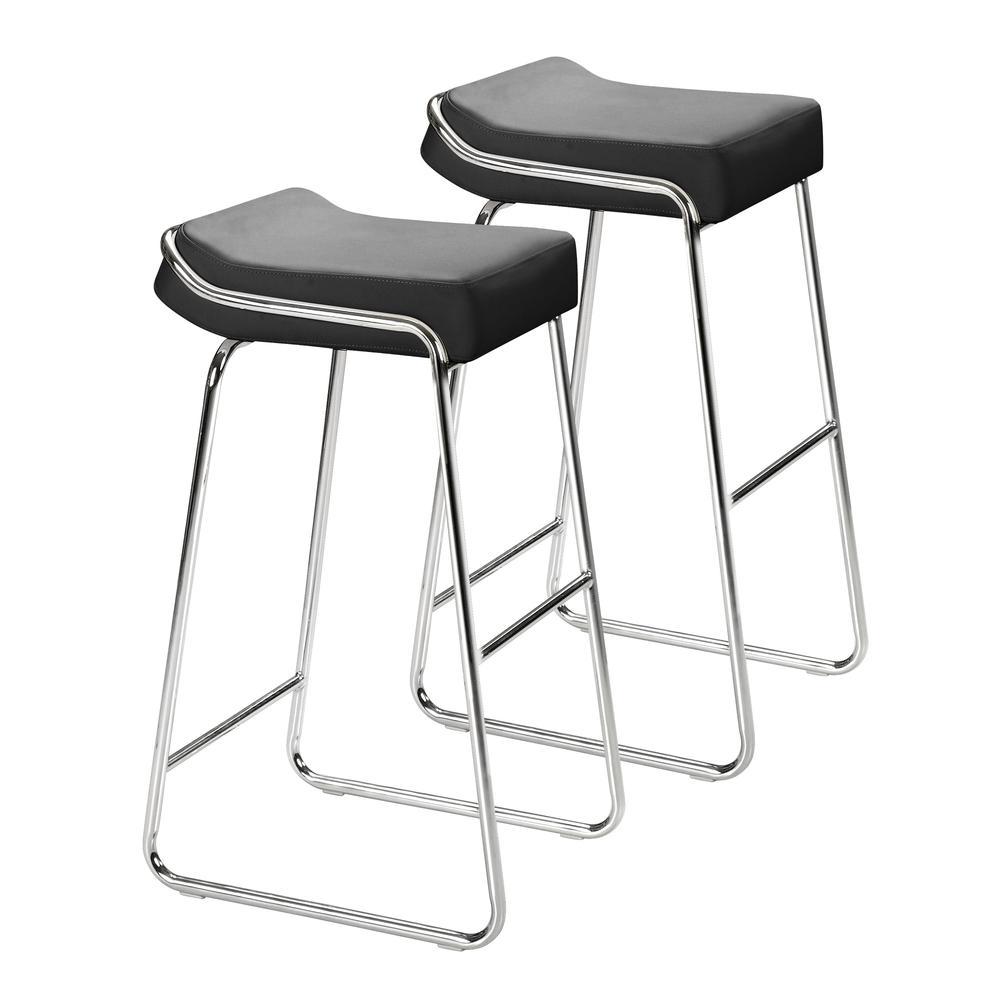 Wedge Barstool (Set of 2) Black. Picture 1