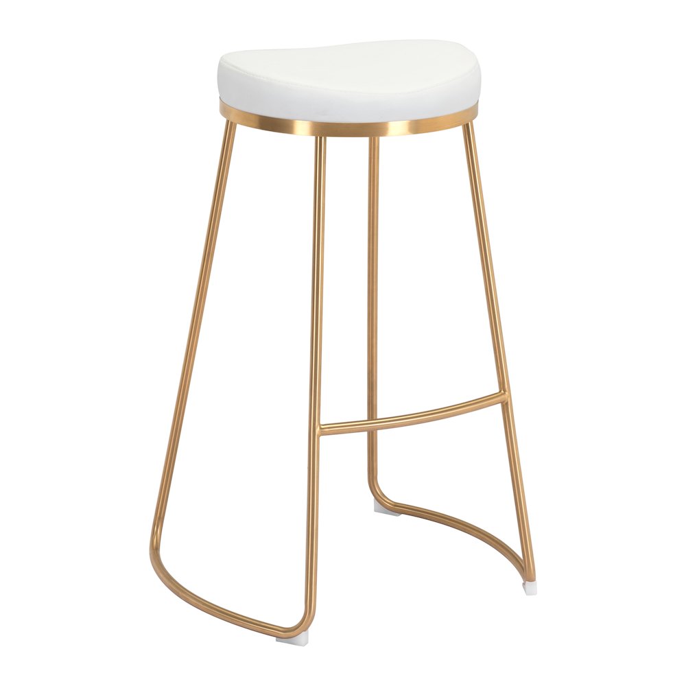 Bree Barstool (Set of 2) White & Gold. Picture 2