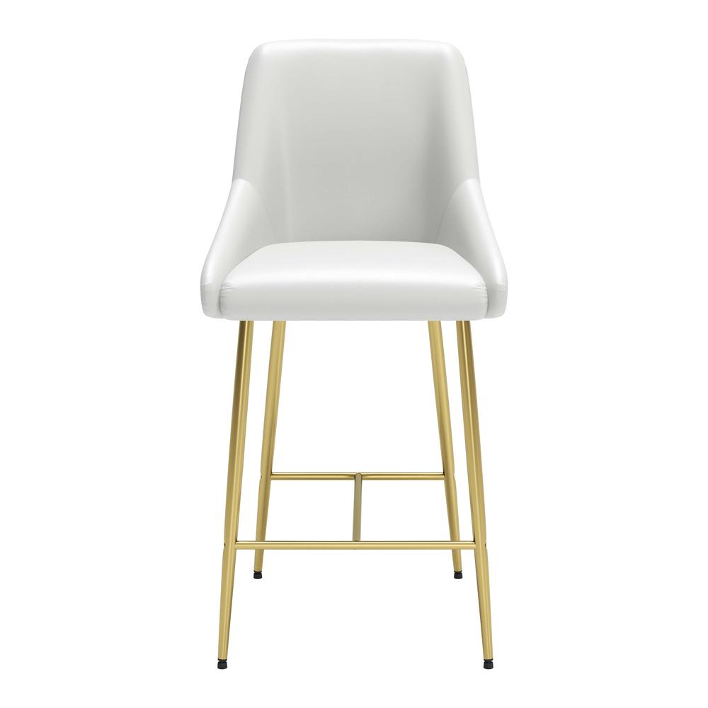 Madelaine Counter Stool White & Gold. Picture 3