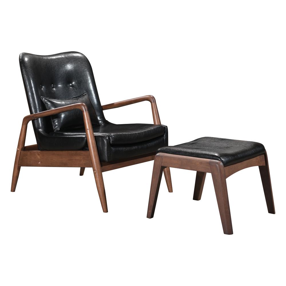 Bully Lounge Chair & Ottoman Black. Picture 1