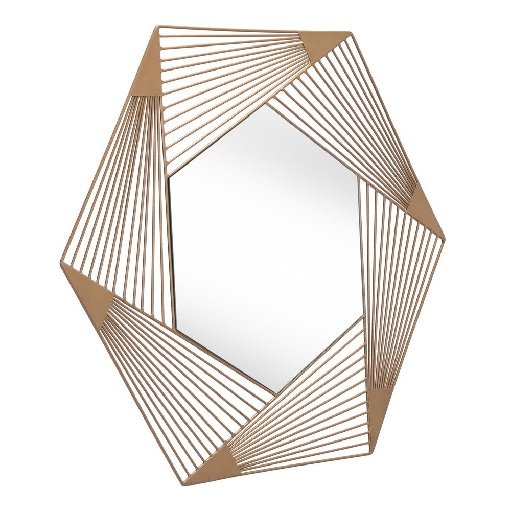 Aspect Hexagonal Mirror Copper. Picture 1