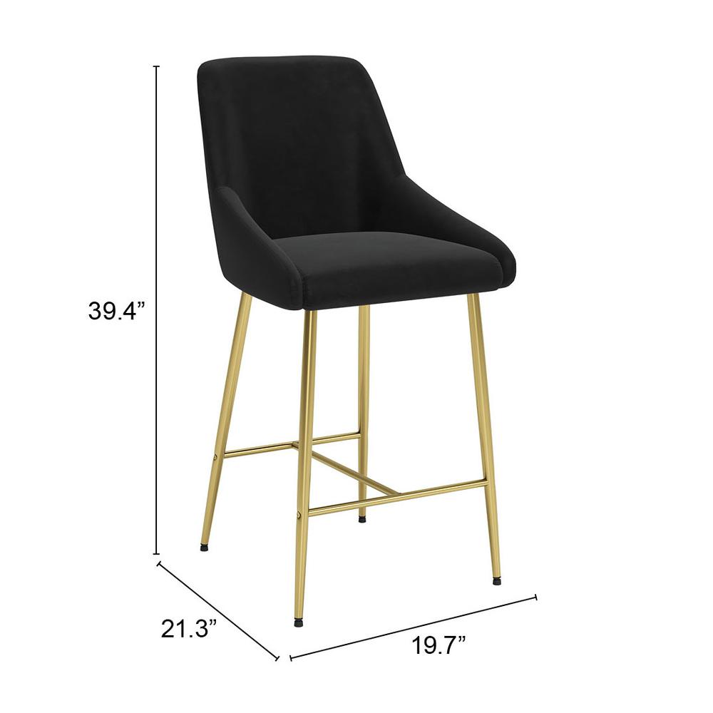 Madelaine Counter Stool Black & Gold. Picture 8