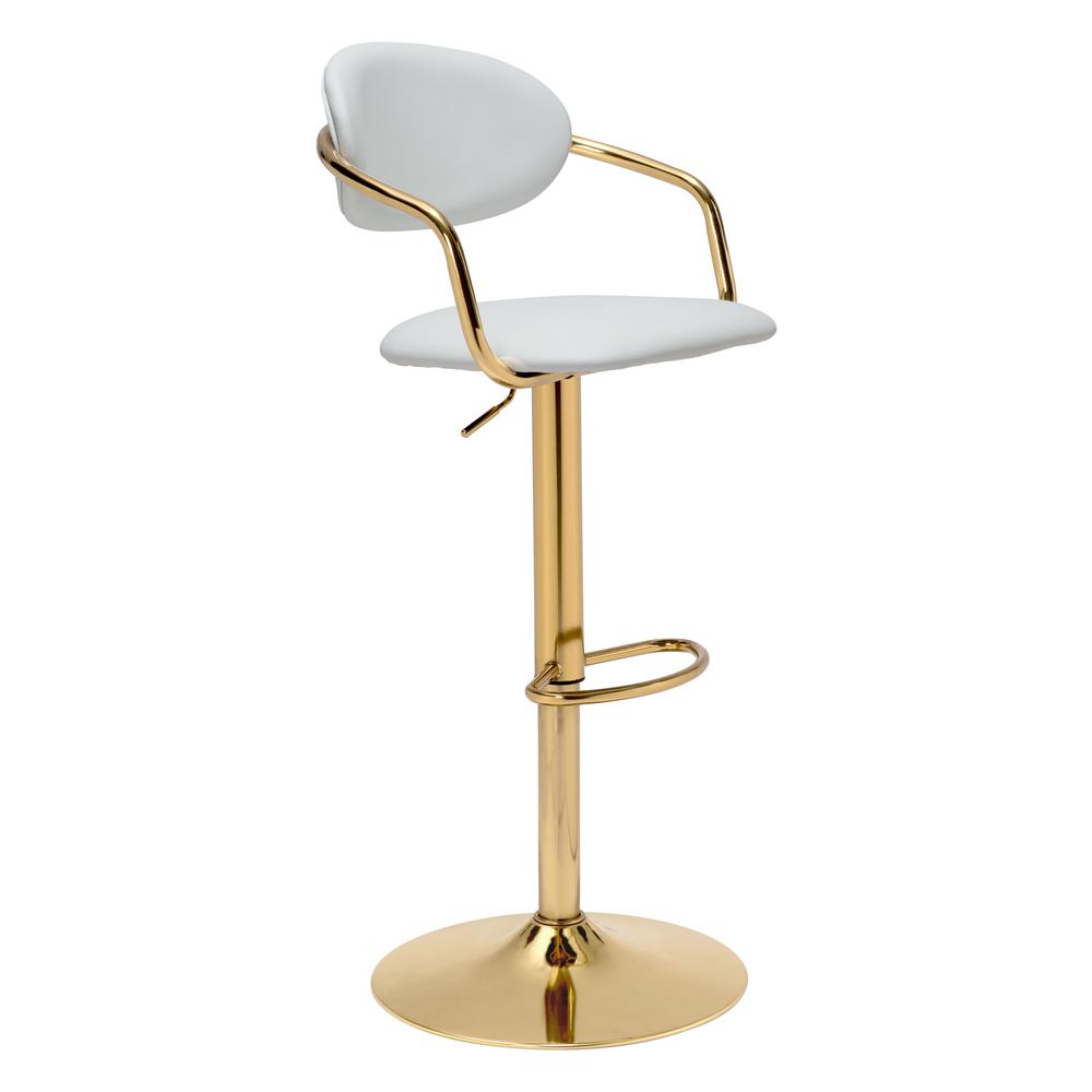 Gusto Bar Chair White & Gold. Picture 1