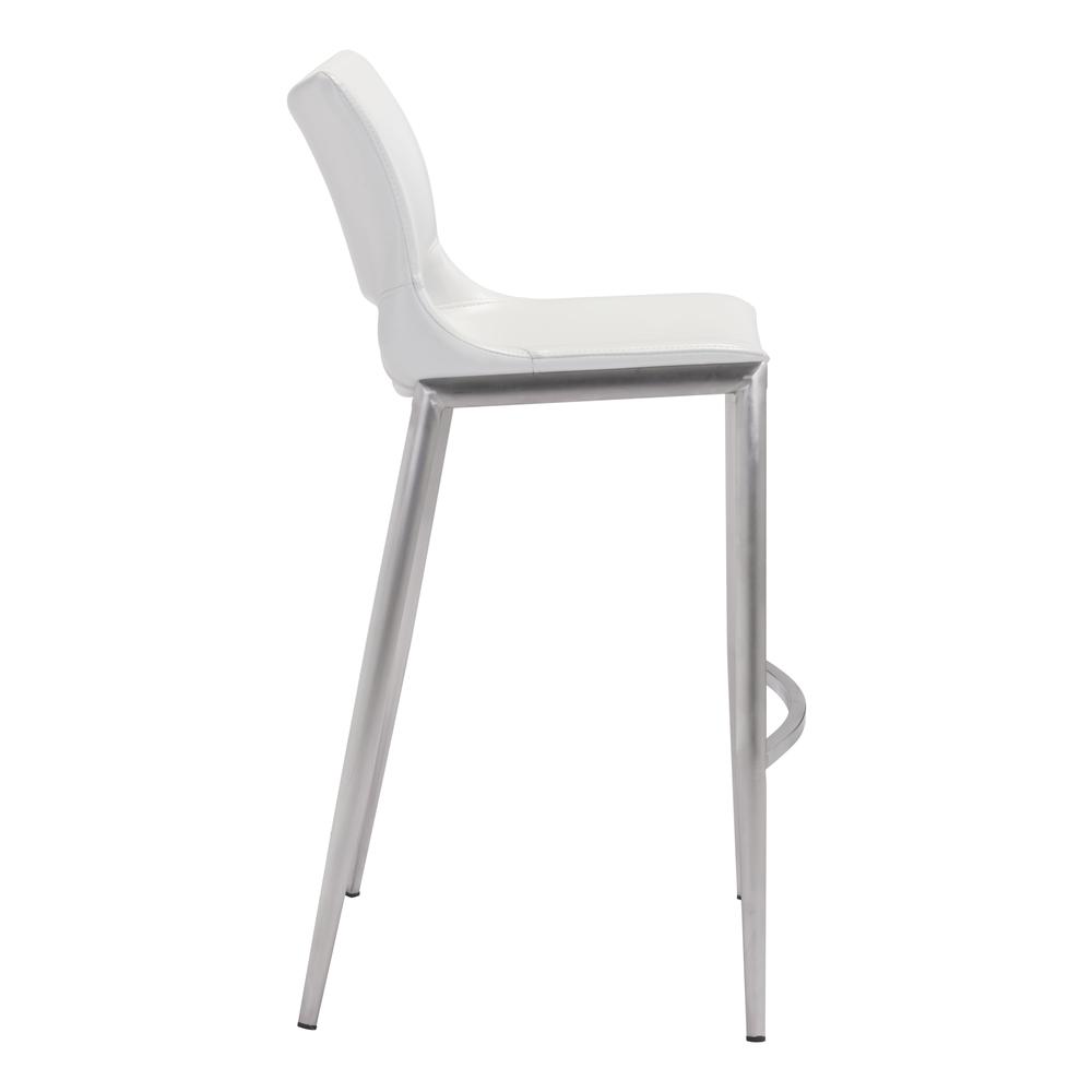 Ace Barstool (Set of 2) White & Silver. Picture 3