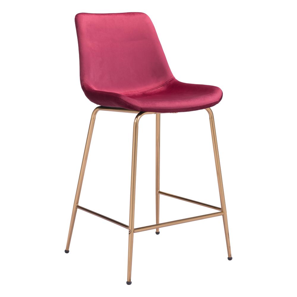 Tony Counter Stool Red & Gold. Picture 1