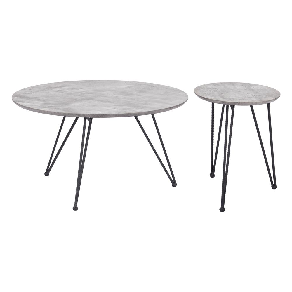 Kerris Coffee Table Set (2-Piece) Gray & Black. Picture 2
