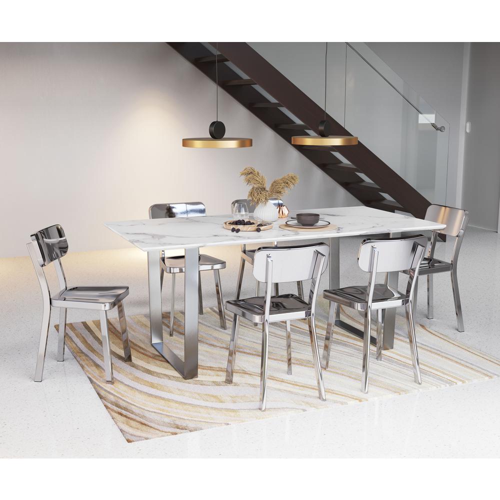 Atlas Dining Table White & Silver. Picture 6