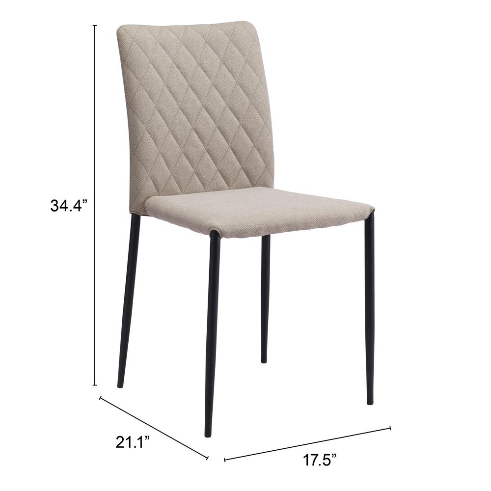 Harve Dining Chair (Set of 2) Beige. Picture 9