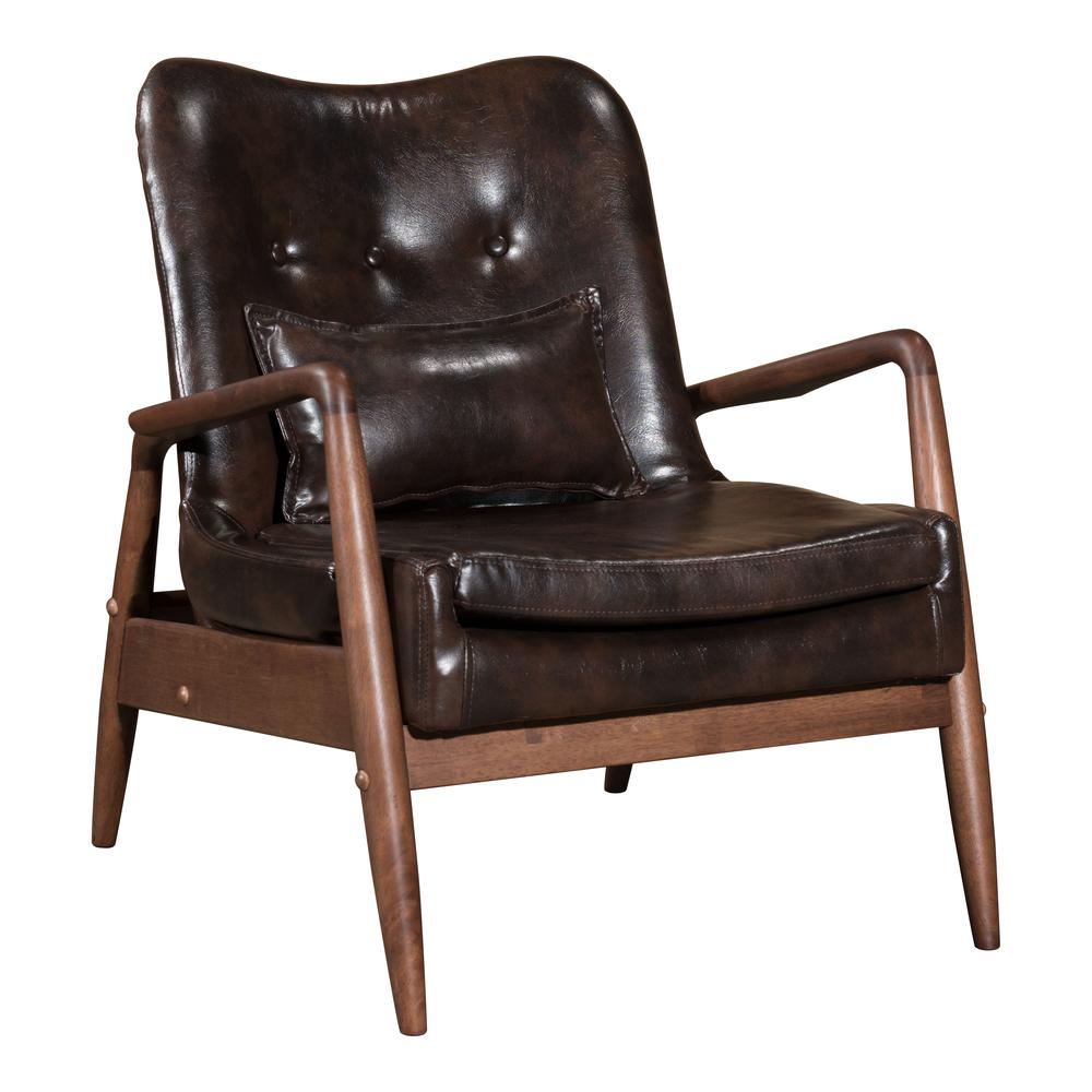 Bully Lounge Chair & Ottoman Brown. Picture 2