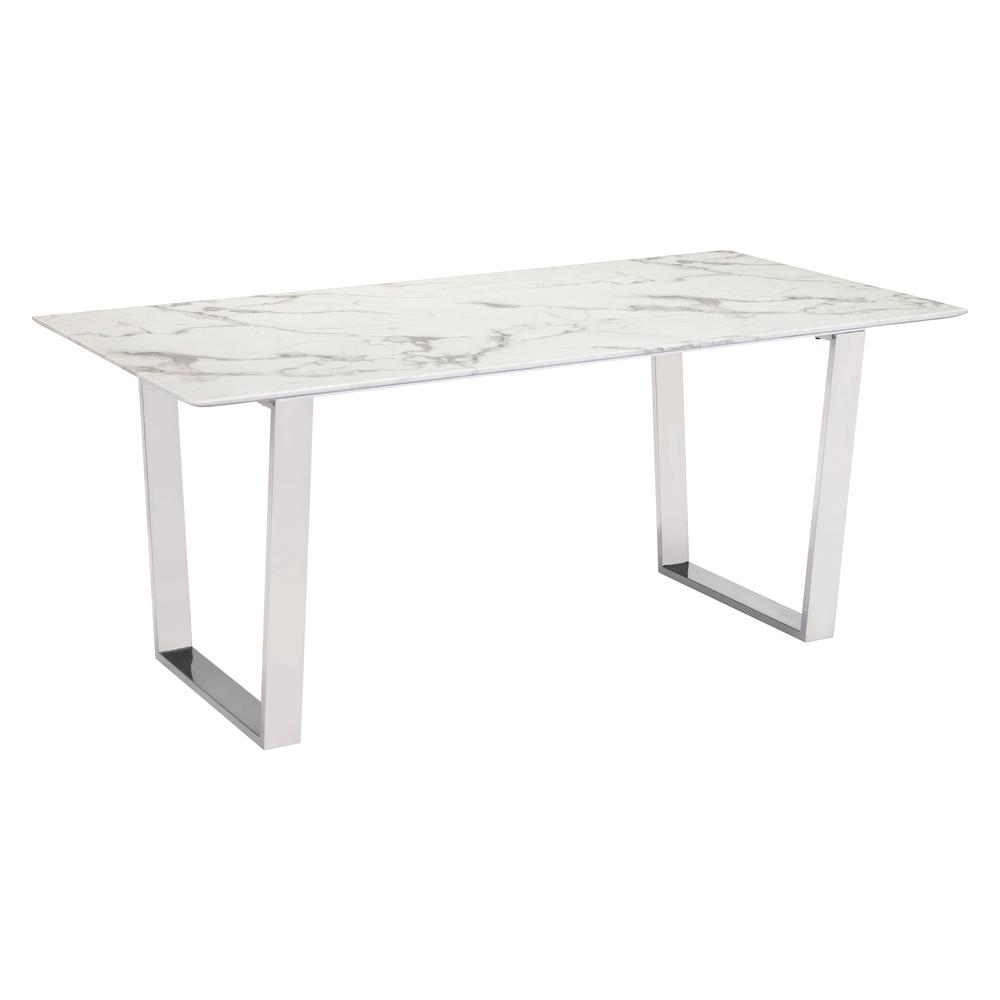 Atlas Dining Table White & Silver. Picture 1