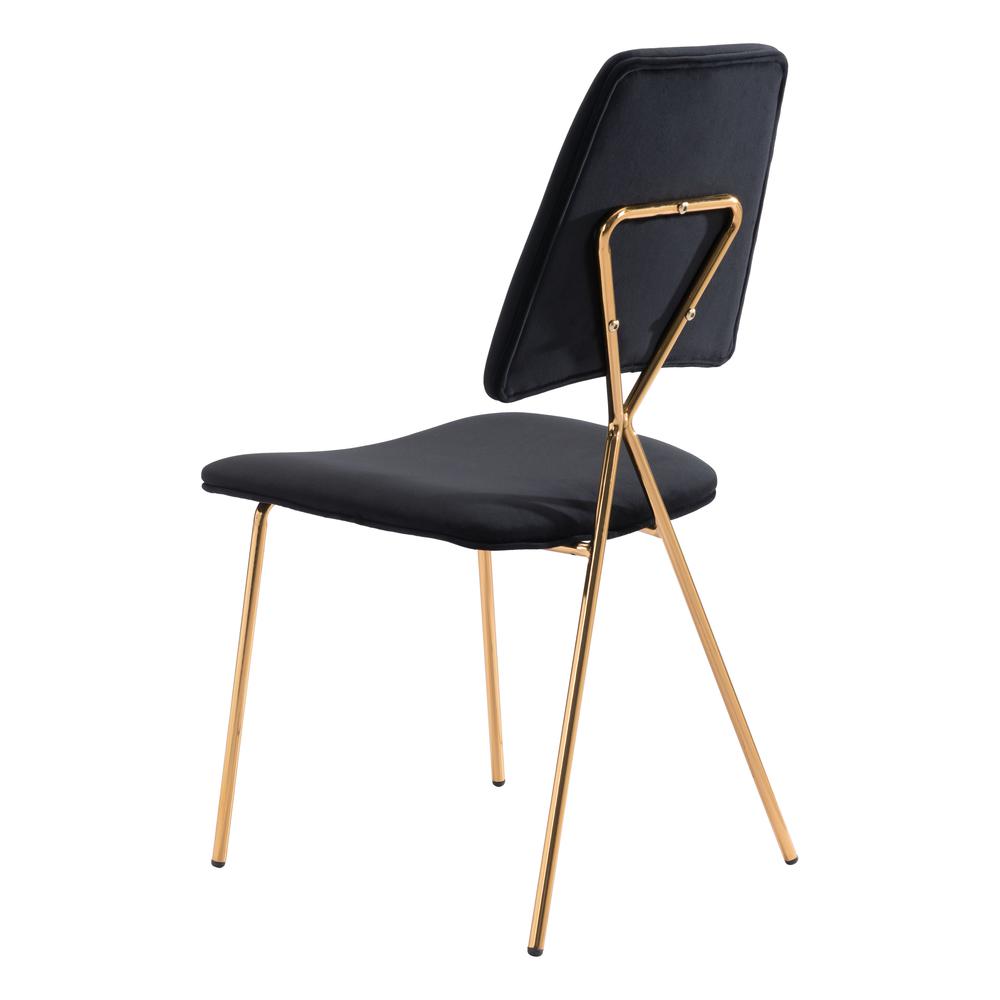 Chloe Dining Chair (Set of 2) Black & Gold. Picture 6