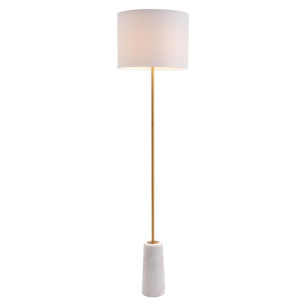 Titan Floor Lamp White & Brass. Picture 1